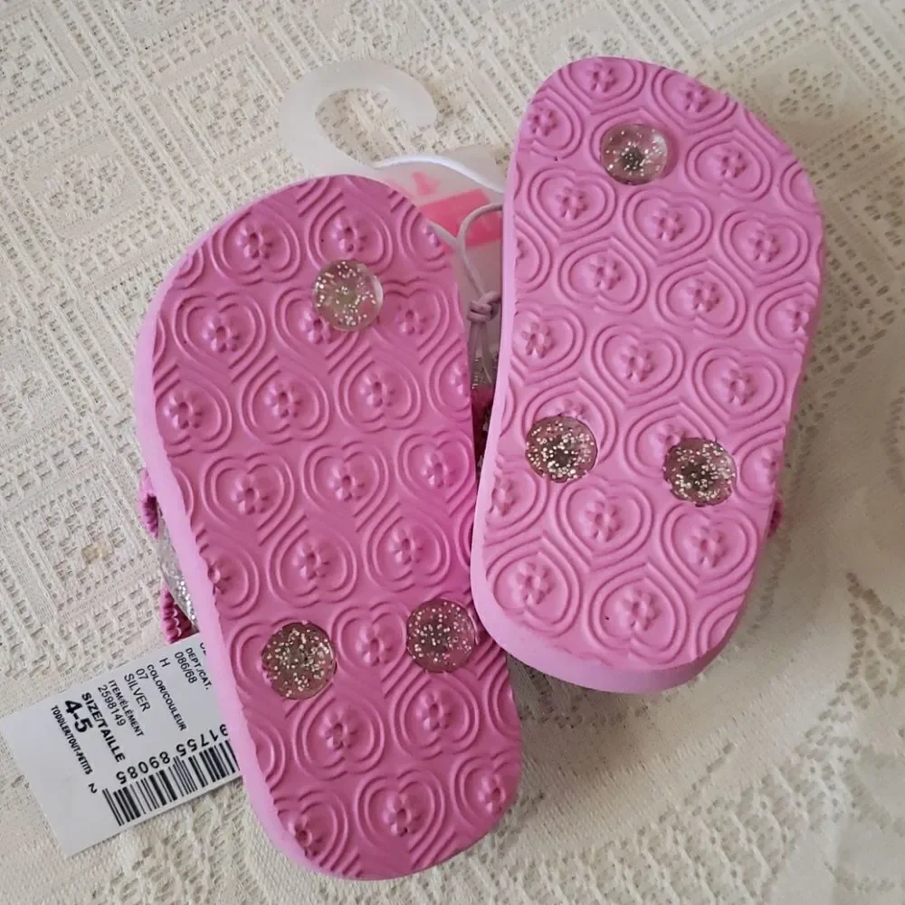Children's Place Unicorn Flip Flops Baby Sz 4/5